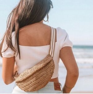 Raffia Sling Bag by Lu & Elle for Beachly Box NWT